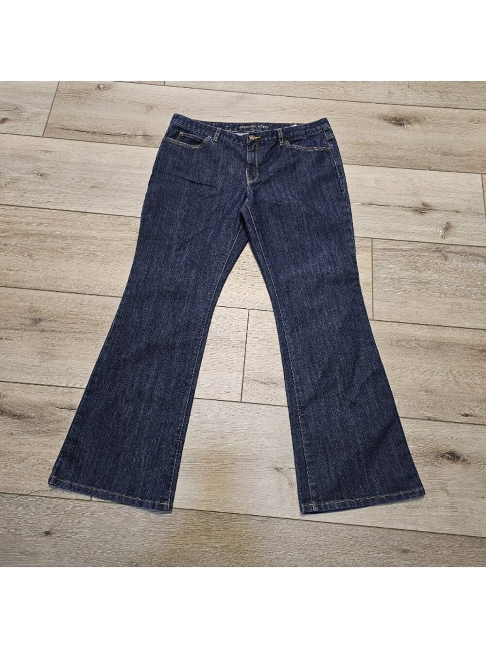 Michael Kors Flare Jeans Womens Size 12 Dark Wash Blue Denim Flared Pants